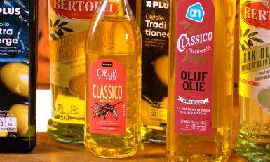Keuringsdienst van waarde - verschillende olijfolie flessen